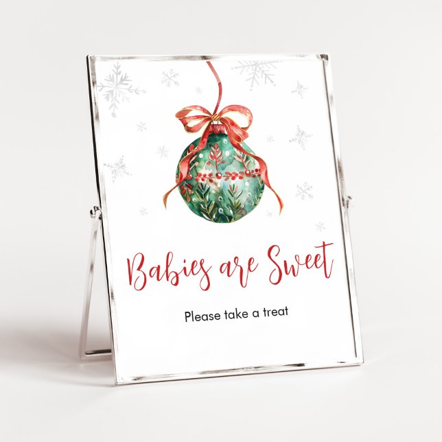 A Merry Little Christmas Babies are Sweet Poster (Merry Little Christmas Ornaments Baby Shower Babies are Sweet Sign)