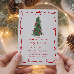 A Merry Little Christmas Baby Shower Invitation