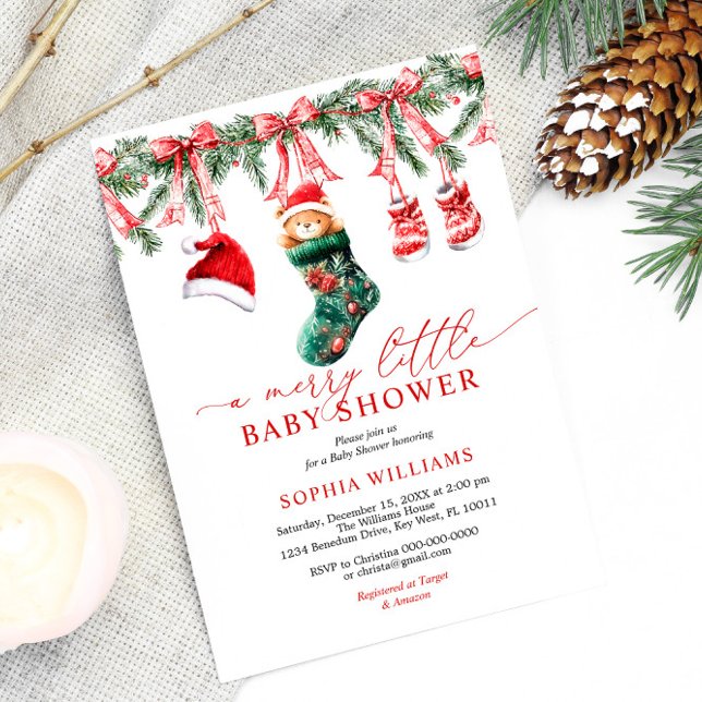 A Merry Little Christmas Baby Shower Invitation (Creator Uploaded)