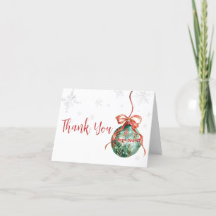 A Merry Little Christmas Baby Shower Thank You Card