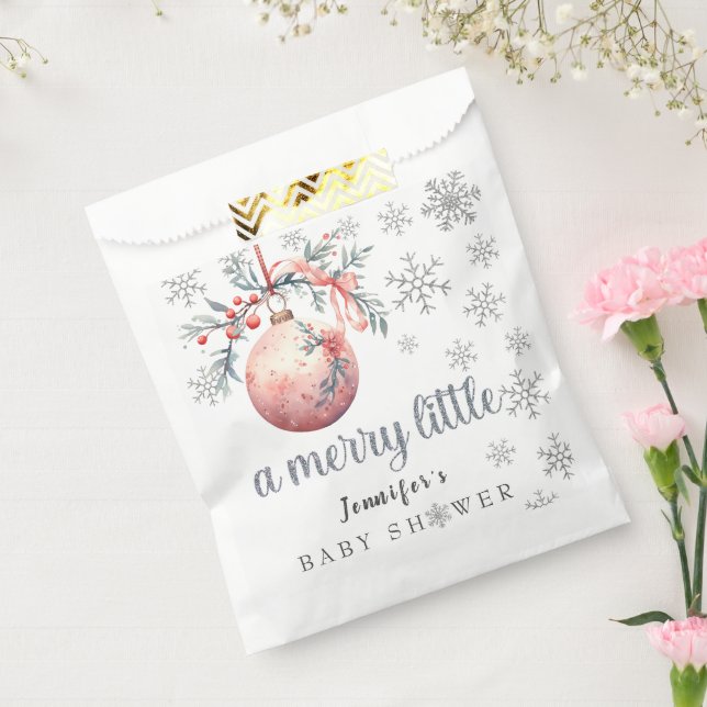 A merry little Christmas Ball Winter Baby Shower Favour Bags (Sealed)