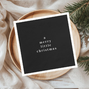 A Merry Little Christmas Black Holiday Napkin