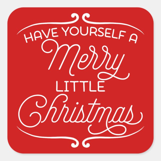 A Merry Little Christmas Square Sticker (Front)