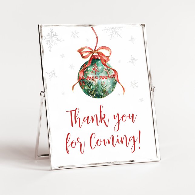 A Merry Little Christmas Thank you for Coming Poster (Merry Little Christmas Ornaments Baby Shower Thank you for Coming Sign)