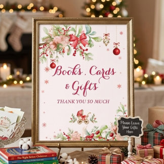 A Merry Little Winter Christmas Baby Shower Party Poster