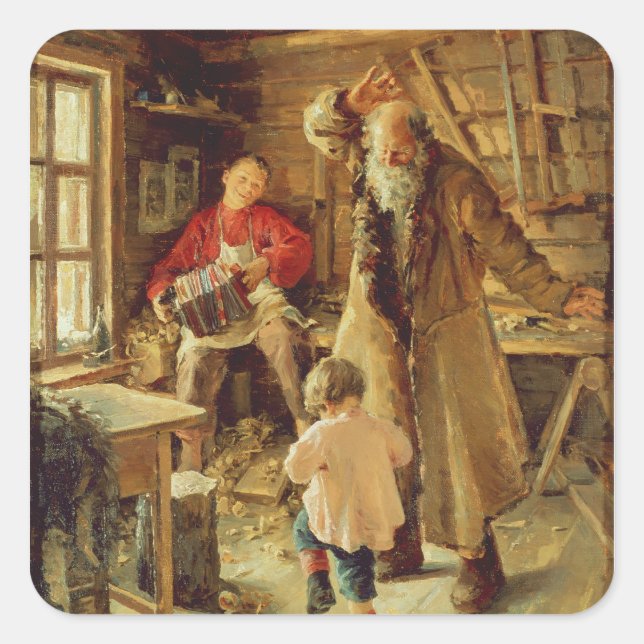 A Merry Moment, 1897 Square Sticker (Front)