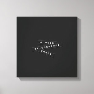 A Mess Of Gorgeous Chaos Embossed Labels Canvas Print