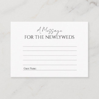 A Message for the Newlyweds Advice Card