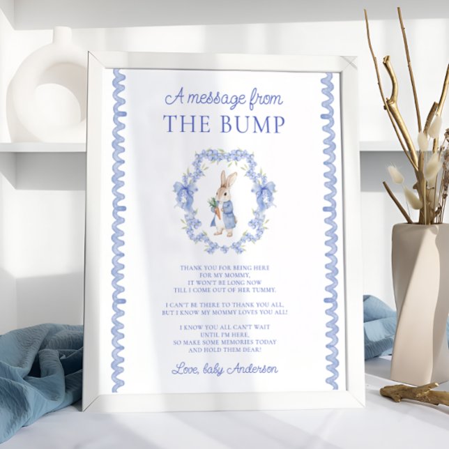 A Message From The Bump Peter Rabbit Baby Shower Poster (Creator Uploaded)