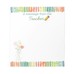 A Message from the Teacher Note Pad