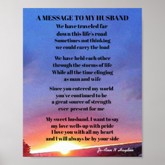 A MESSAGE TO MY HUSBAND POSTER