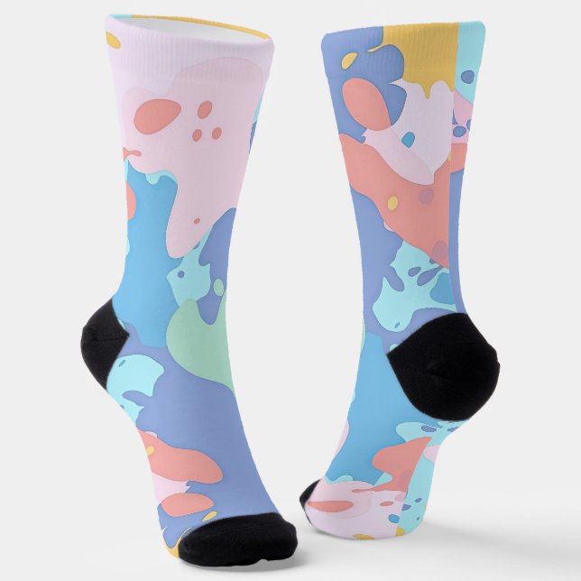 A messy pattern of stains of paint socks (Angled)