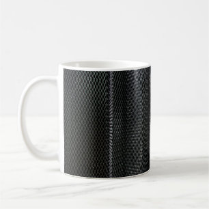 A metal criss-cross grid in undulating layers coffee mug