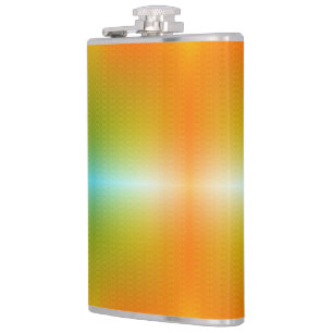 A metallic flask with a gradient design 