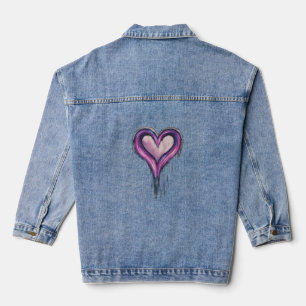 A meteor shower forming the shape of a heart or in denim jacket