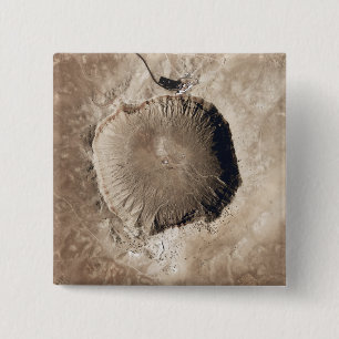 A meteorite impact crater 15 cm square badge