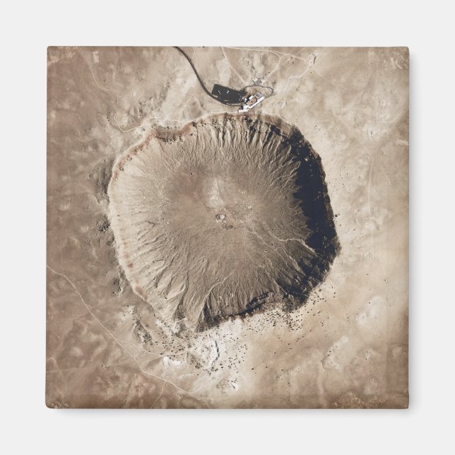 A meteorite impact crater magnet (Front)