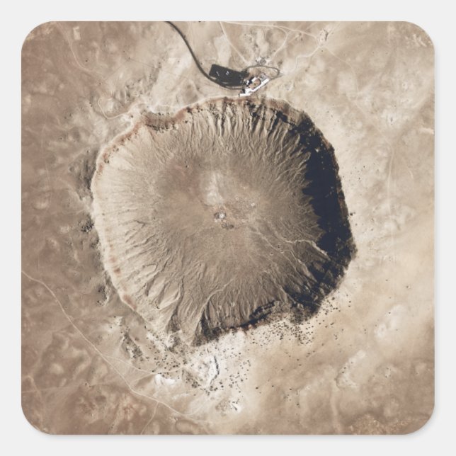 A meteorite impact crater square sticker (Front)