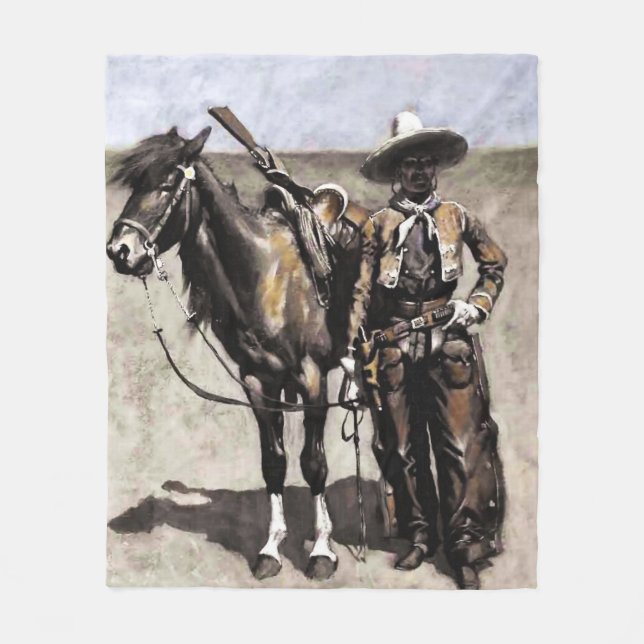 A Mexican Buccaro in Texas by Frederic Remington Fleece Blanket (Front)