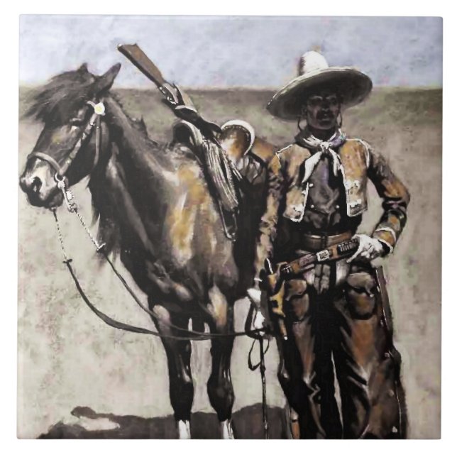 A Mexican Buccaro in Texas by Frederic Remington Tile (Front)