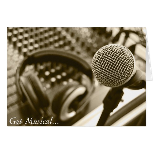 A microphone and headphones (Front Horizontal)