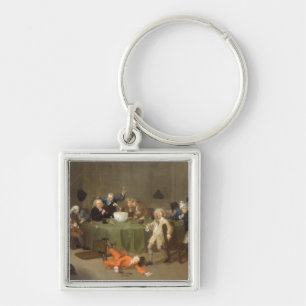 A Midnight Modern Conversation, c.1732 (oil on can Key Ring