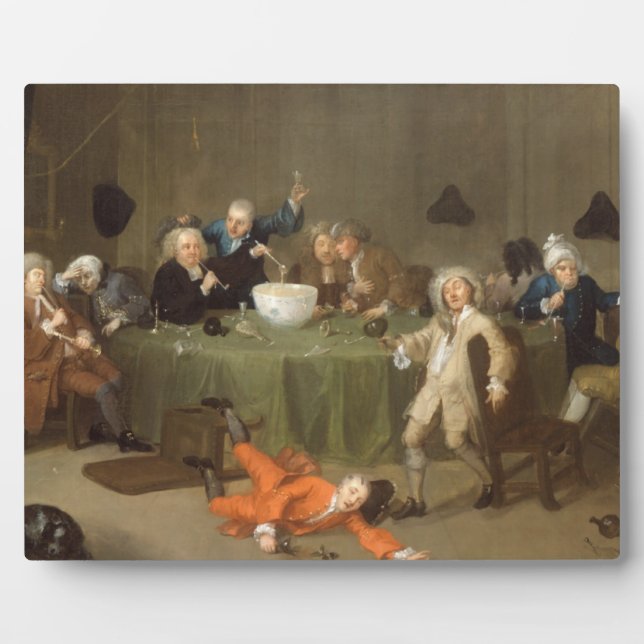 A Midnight Modern Conversation, c.1732 (oil on can Plaque (Front)