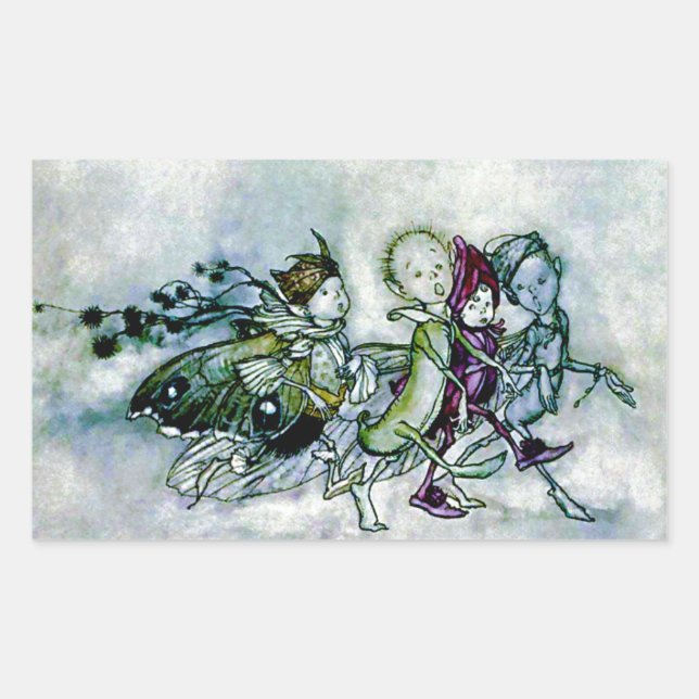 A Midsummer Night's Dream Fairies Rectangular Sticker (Front)
