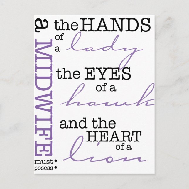 A midwife must possess .... postcard (Front)
