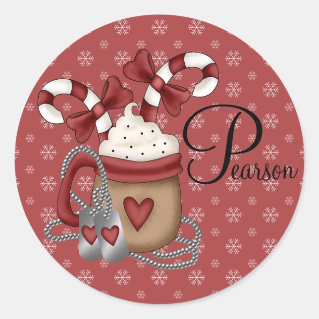 A Military Christmas Classic Round Sticker (Front)