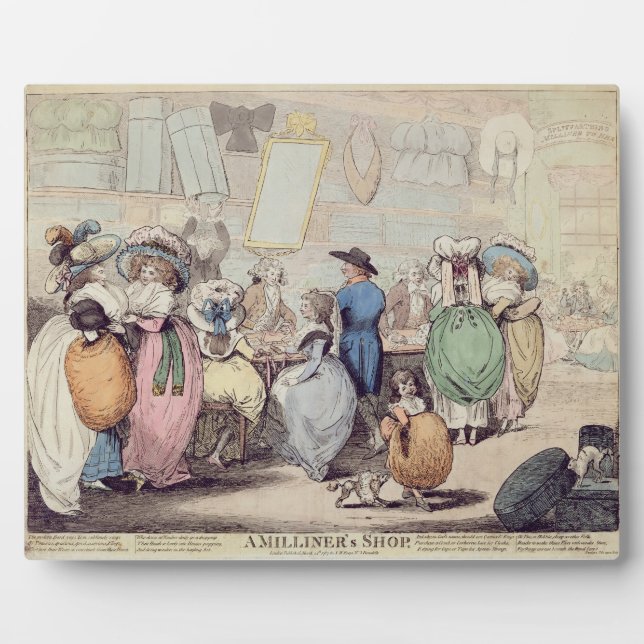 A Milliner's Shop, published in 1787 (hand coloure Plaque (Front)