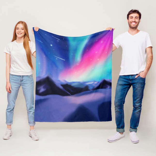 A Million Aurora Dreams Fleece Blanket (In Situ)