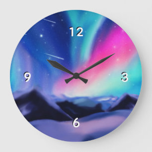 A Million Aurora Dreams Large Clock