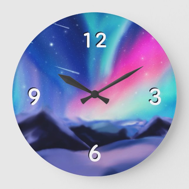A Million Aurora Dreams Large Clock (Front)