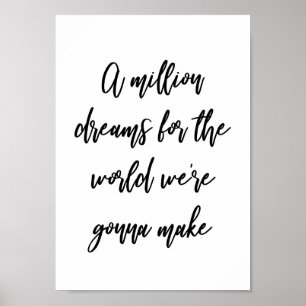 A Million Dreams Song Lyric Wall Art Print