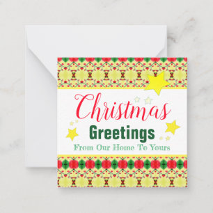A Minature Holiday Paper Note Card