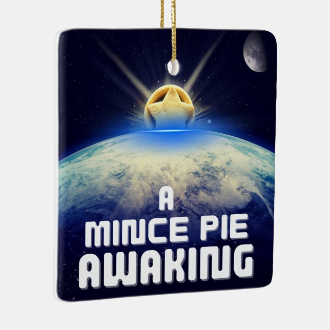 A Mince Pie Awaking Ceramic Ornament (Right)