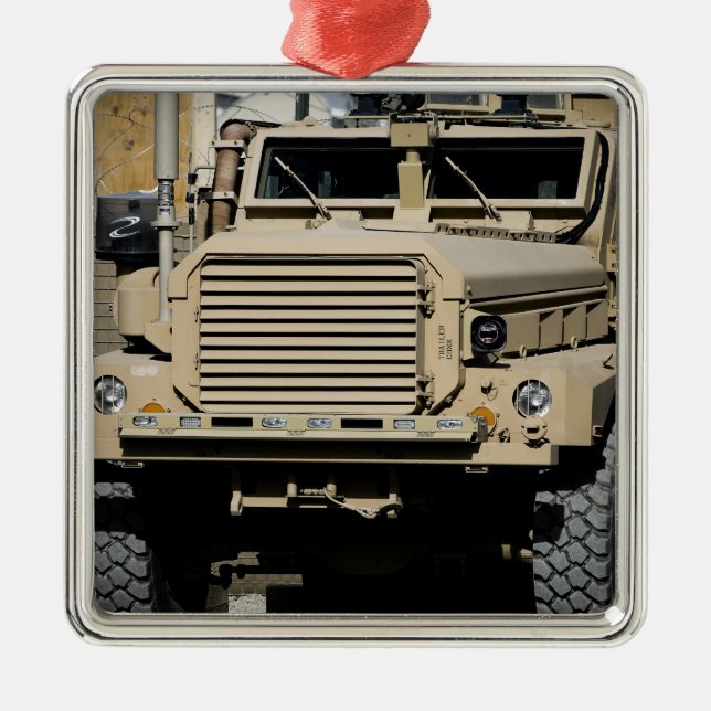 A mine-resistant, ambush-protected vehicle metal tree decoration (Front)