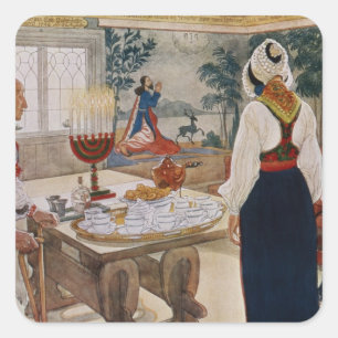 A Miner's Cottage, from a commercially printed por Square Sticker