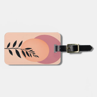 A minimalist botanical watercolor painting luggage tag