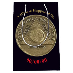 A Miracle Happened On CUSTOM DATE Sober Blank Coin Medium Gift Bag