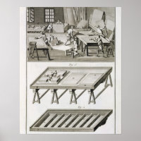 A mirror maker's workshop and tools, from the 'Enc