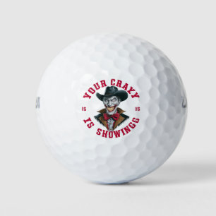 A mischievous looking cowboy golf balls