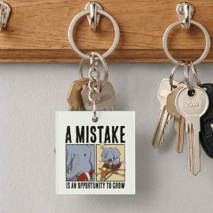 A Mistake Is An Opportunity To Grow Elephant Key Ring
