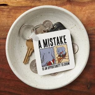 A Mistake Is An Opportunity To Grow Elephant Key Ring
