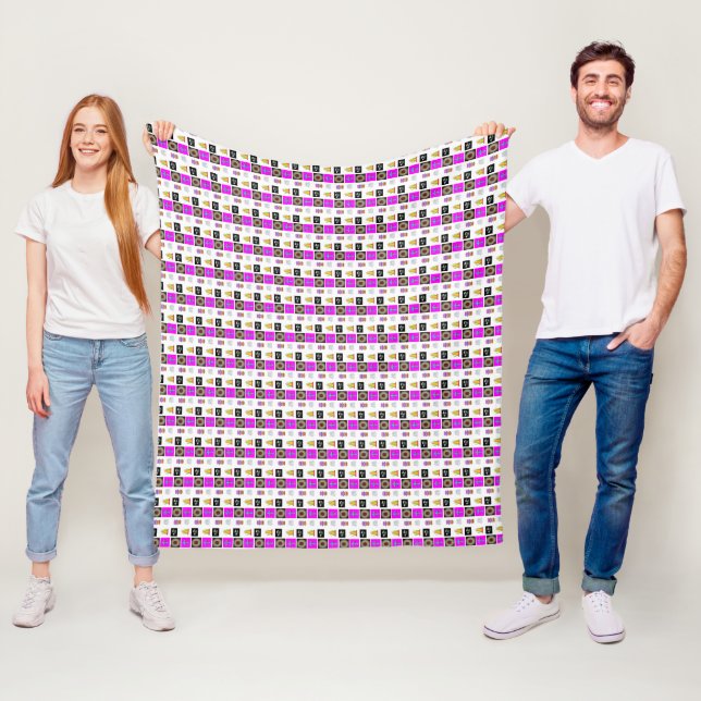 A mix of pictures patterns art fleece blanket (In Situ)