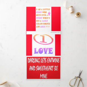 A mix of poems for romantics and fun Tri-Fold holiday card