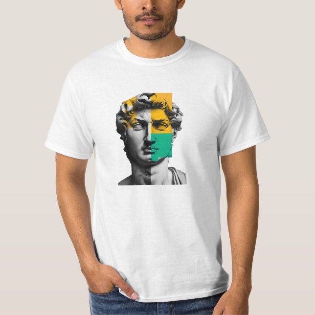 A modern 3D sculpture "Michelangelo's David" T-Shirt (Front)