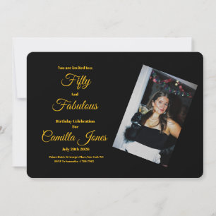 A modern, 50th Birthday custom invitation