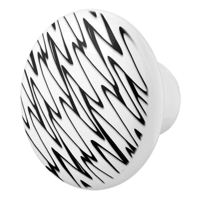 A Modern Abstract Energetic Line Art  Ceramic Knob (Right)